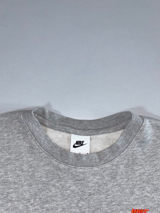 Nike Grey Multi-Swoosh Embroidered Crewneck Sweatshirt Size (L)