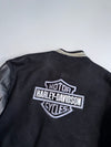 ZHarley-Davidson DeLong Leather Sleeve Varsity Jacket (USA Made) (M/L)