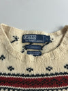 Vintage Polo Ralph Lauren Cream Reindeer Fair Isle Wool Sweater (L/XL)