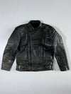 Akito Black Leather Biker Jacket (M)