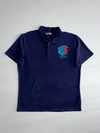 Big Train Osaka Raijin Wagara Graphic Polo – Navy, Traditional Japanese Print (L)
