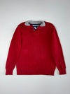 Tommy Hilfiger | Red Grey-Collar Quarter Zip Knit | (S/M)
