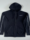 Reebok Full-Zip Hoodie – Black with Piped Sleeves (XL)