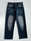 Vintage Distressed Dark Wash Baggy Jeans (W:30 |L:39)