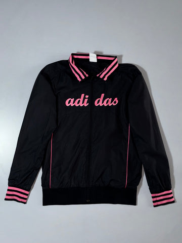 Adidas Black & Pink Striped Collar Track Jacket (S)