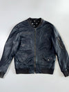 PS Paul Smith Navy Leather Bomber Jacket (M)