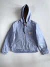 Vintage Carhartt Washed Blue Sherpa Lined Hooded Active Jacket (Fur Inside)(M)