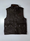Woodland Pure Leather Sleeveless Vest with Plaid Lining – Brown (XL)
