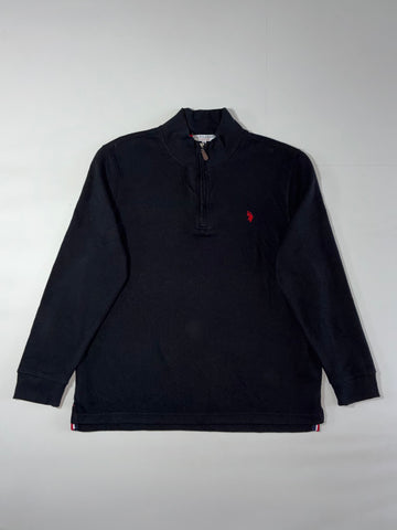 U.S. Polo Assn. Quarter Zip – Black Pullover (XL)