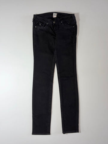 True Religion Black Skinny Jeans – Crystal Buttons, Made in USA Women’s  (W:30) (L:42)