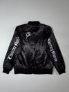 Oldnick Collection Satin Bomber Jacket  Black with Skull Patch Embroidered (M/L)