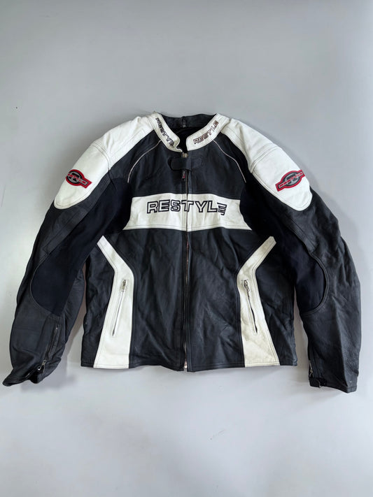 Restyle | Leather Armoured Moto Racing Biker Jacket | Paded (M/L)