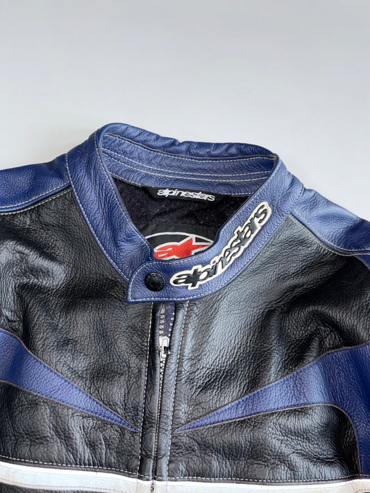 Alpinestars x Troy Lee Designs Vintage Moto Racing Leather Jacket / Original CE Protectors (L)