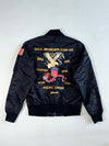 Schott NYC Black MA-1 Souvenir Bomber – Eagle Embroidery, US Navy & Flag Patches (M)