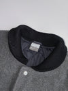 Nike Air-Sole 77 Grey Wool Black Leather Sleeve Varsity Jacket (M)
