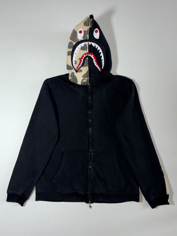 A Bathing Ape BAPE Shark Full Zip Black Hoodie (M)