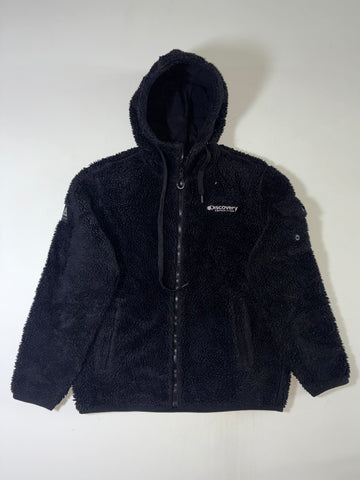 Discovery Expedition Black Sherpa Hooded Jacket – Sleeve Pocket  (L)