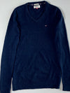 Hilfiger Denim | Navy V-Neck Sweater – Flag Logo | (XS/S)