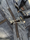 Y2K FUBU Jeans Collection Zip-Up Denim Moto Jacket (M)