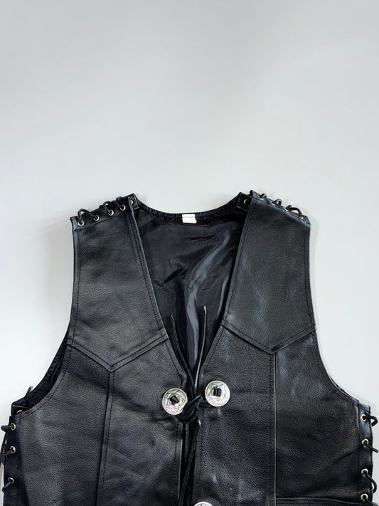 Blues Bros Biker Concho Leather Vest (S)