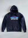 Patagonia P-6 Logo Uprisal Hoodie Navy Blue | 100% Organic Cotton (L)