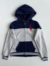 Polo Ralph Lauren | Navy Grey Big Pony Colorblock Zip Hoodie (S)