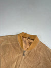 Vintage 80s Perfect Leather Italy Brown Leather Bomber – Asymmetric Snap Front (XL)