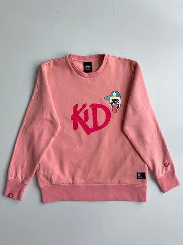 KiD Just Kidding Pink Graphic Crewneck Sweatshirt | Size (M)