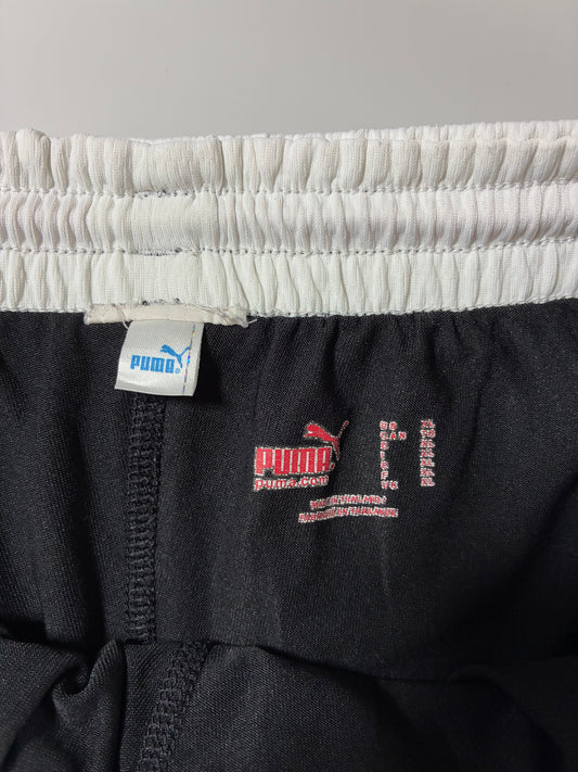 Puma #5 Football Shorts – Black/White, Red Drawstring (W:34) (L:17)