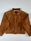 Vintage Genuine Suede Leather Trucker Jacket  Tan Brown (S)