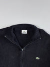 Lacoste Black Ribbed Full-Zip Knit Sweater Jacket (XL)