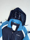 Vintage Kappa Aerotec Colour Block Hooded Windbreaker – Navy/Sky Blue/White (XL)