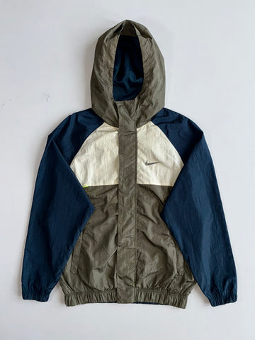 Vintage Nike Olive & Navy Hooded Nylon Jacket (L)
