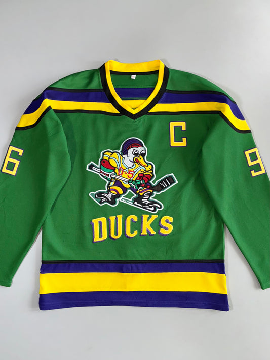 Mighty Ducks #96 Charlie Conway D5 Captain Hockey Jersey (L/XL)
