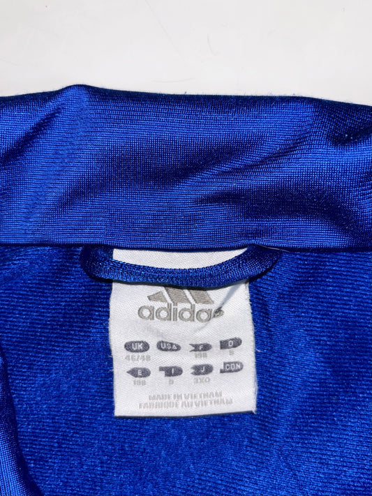 Vintage Adidas Royal Blue & Navy 3-Stripe Track Jacket (XL)