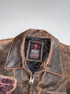 Vintage R.B.C Distressed Leather Racing Patch Motorcycle Jacket(Xl)