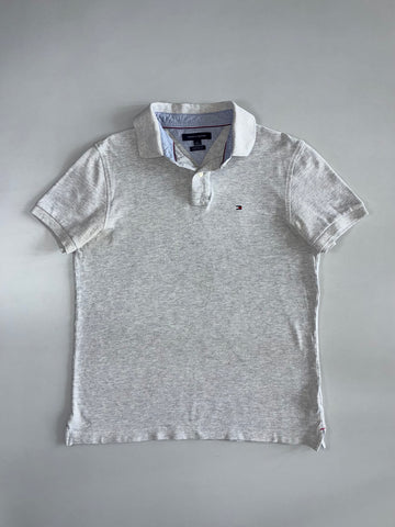 Tommy Hilfiger Vintage Grey Marl Custom Fit Polo T-Shirt (M)