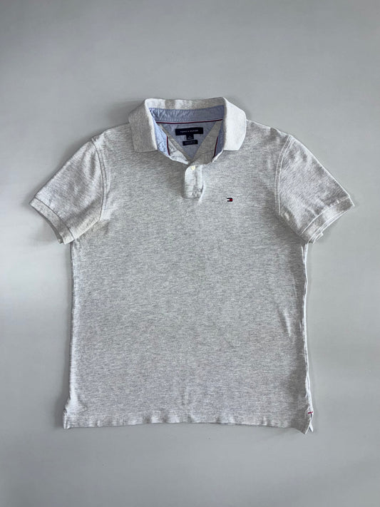Tommy Hilfiger Vintage Grey Marl Custom Fit Polo T-Shirt (M)