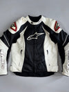 Alpinestars GP-R Genuine Leather Motorcycle Racing Jacket with Original CE Armor Back & Shoulder Pads (S/M)