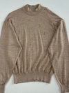 Vintage Yves Saint Laurent Pour Homme Beige Fine Knit Mock Neck Sweater (M)
