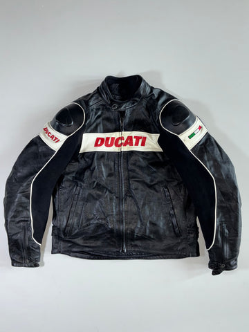 Ducati by Dainese Padded Leather Racing Motorcycle Jacket (XL)