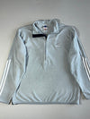 Adidas Light Grey Quarter-Zip Pullover with Three-Stripes Sleeves (2XL)