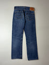 Levi’s 501 | Medium Indigo Wash Button Fly Straight Jeans | (W:34) (L:41)