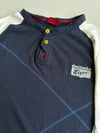 Vintage Onitsuka Tiger Raglan Henley Long Sleeve – Navy/White (M)
