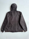 Vintage Stronghold Brown Canvas Hooded Quilted Work Jacket (2XL)