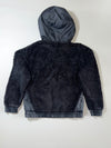Nike Sherpa Fleece Hooded Jacket Black Nylon Trim Sportswear (S)