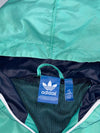 Adidas Originals Green, Navy & White Colorblock Hooded Windbreaker Size (M)