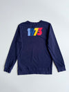 Roots Kids Navy Retro Stripe Logo Crewneck Sweatshirt (S)
