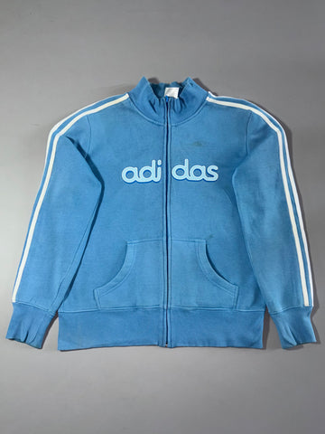Adidas Sky Blue 3-Stripes Fleece Track Jacket – (S)