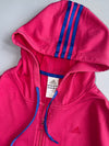 Adidas Pink Zip-Up Hoodie with Blue 3-Stripes (S)